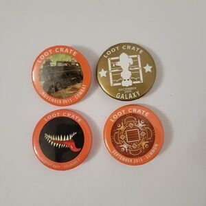 Lot Of 4 Loot Crate Pins - 2015 Loot Pins Pikachu Venom